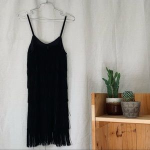 Cheryl Creation Black Tiered Fringe Flapper Dress